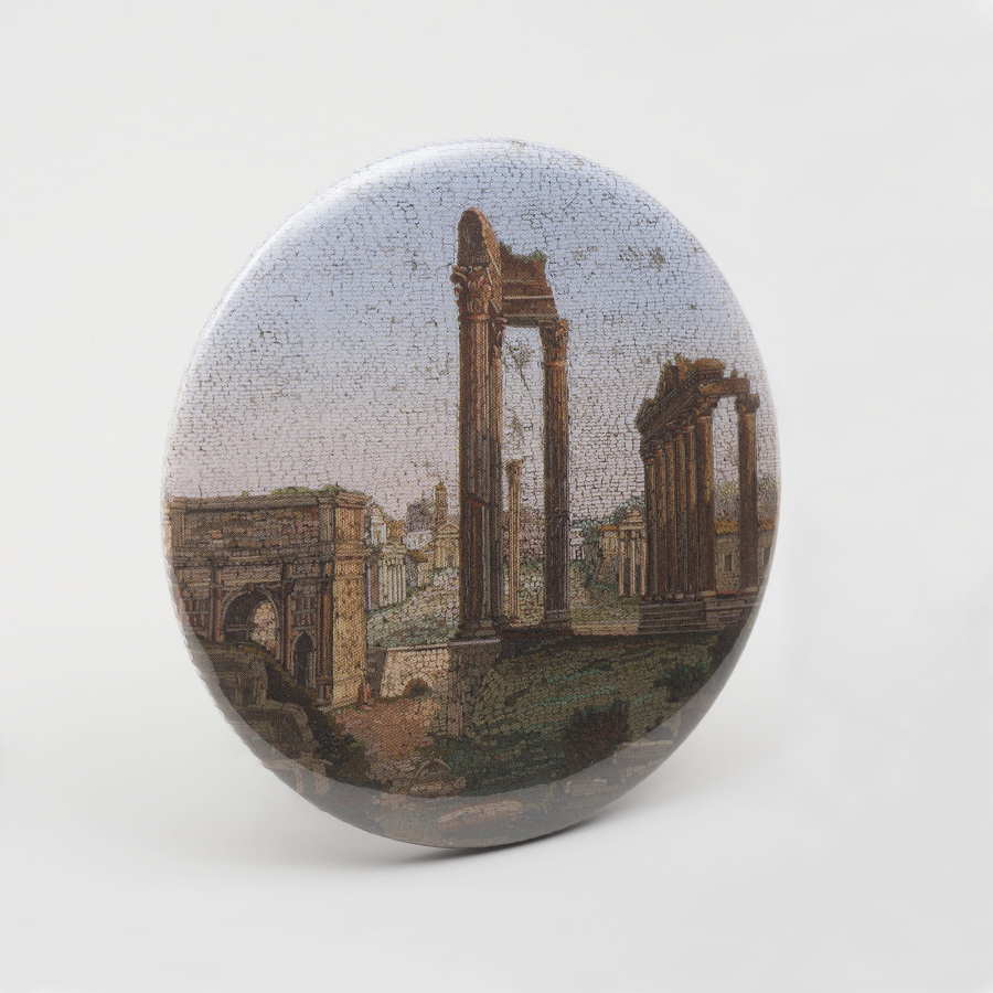 Lusterko z przedstawieniem ruin budowli antycznych. 
