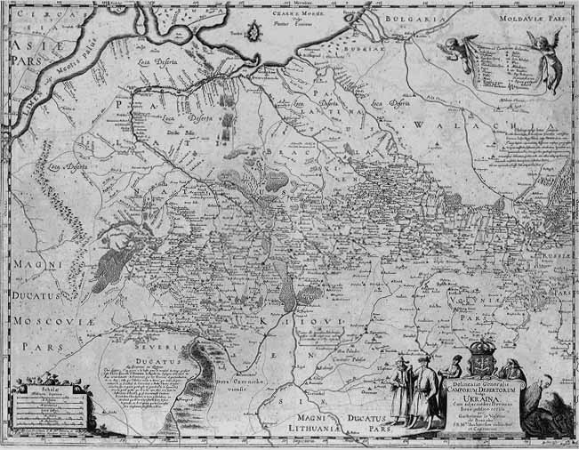 Generalna mapa Ukrainy autorstwa Guillaume'a le Vasseur de Beauplana z XVII w.