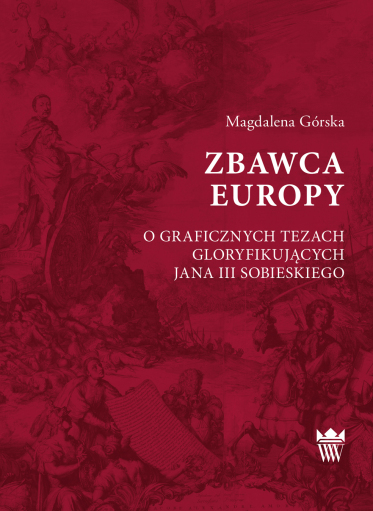 Czerwona okładka książki z ryciną na której przedstawiono Jana III Sobieskiego w antycznym zaprzęgu konnym.