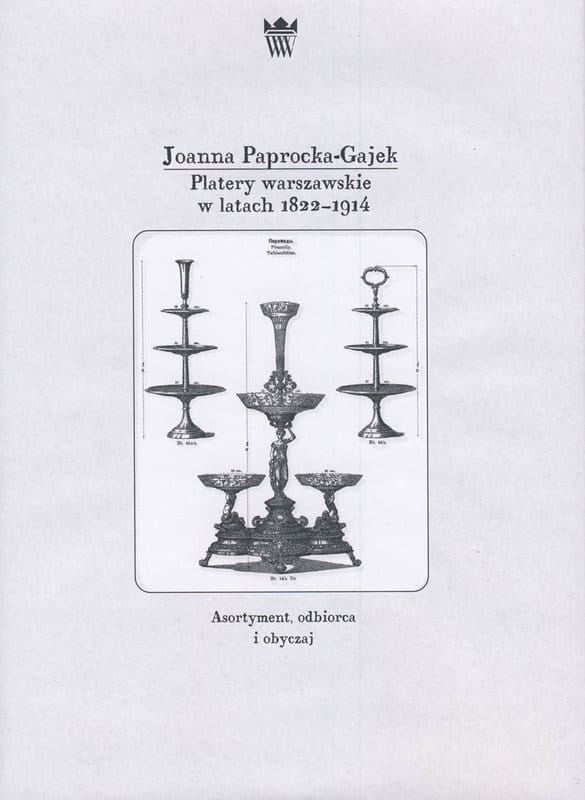 Okładka do publikacji pt. "Platery warszawskie w latach 1822-1914. Asortyment, odbiorca i obyczaj"